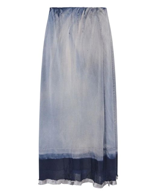 Maison Margiela Blue Printed Skirt