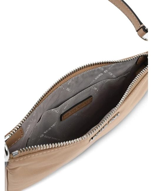 Michael Kors Natural Logo-Plaque Top-Handle Tote Bag