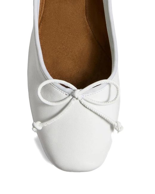 Khaite White Leather Bow Ballerina