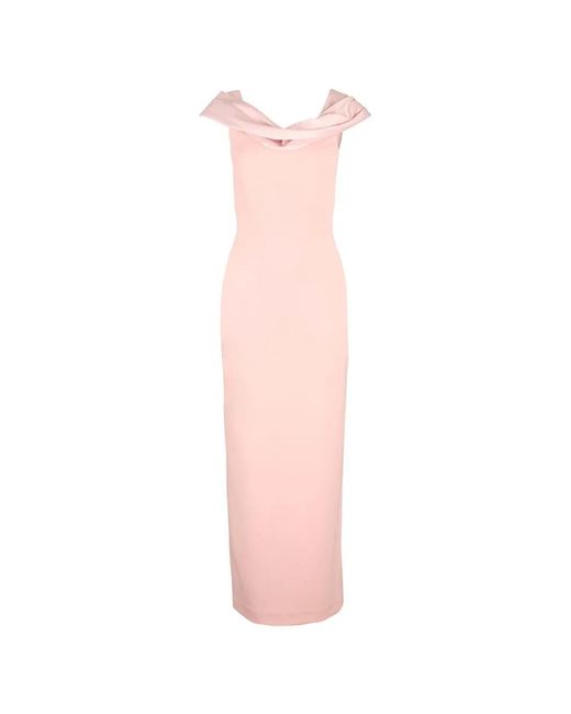 Solace London Pink Adele Draped Maxi Dress