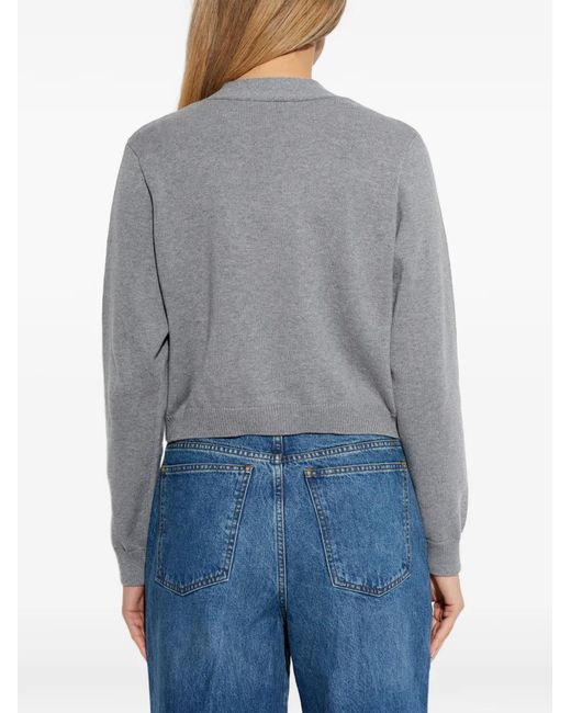 Officine Generale Gray Serena Button V-Neck Cardigan