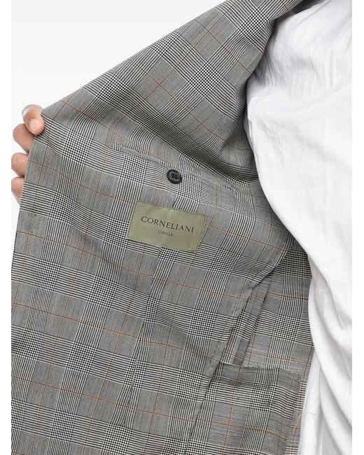 Corneliani Gray District-Check Wool Blazer for men