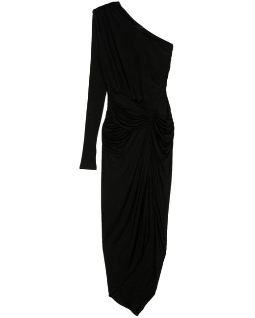 Pinko Asymmetrische Maxi-jurk in het Black