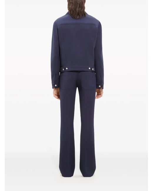 Courreges Blue Button-Up Jacket for men