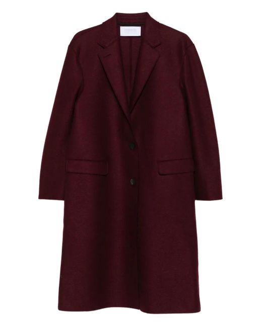 Harris Wharf London Red Chester Button-Fastening Wool Coat