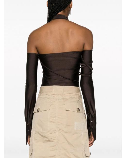 Body con hombros descubiertos Coperni de color Black