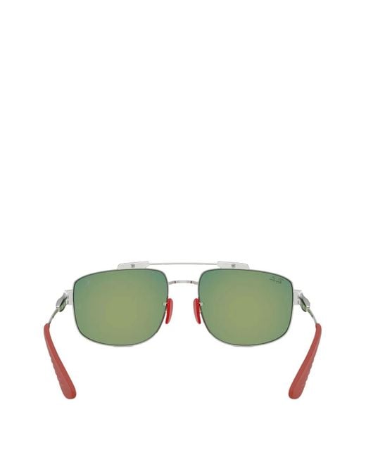 Ray-Ban Red X Scuderia Ferrari Rectangle-Frame Sunglasses
