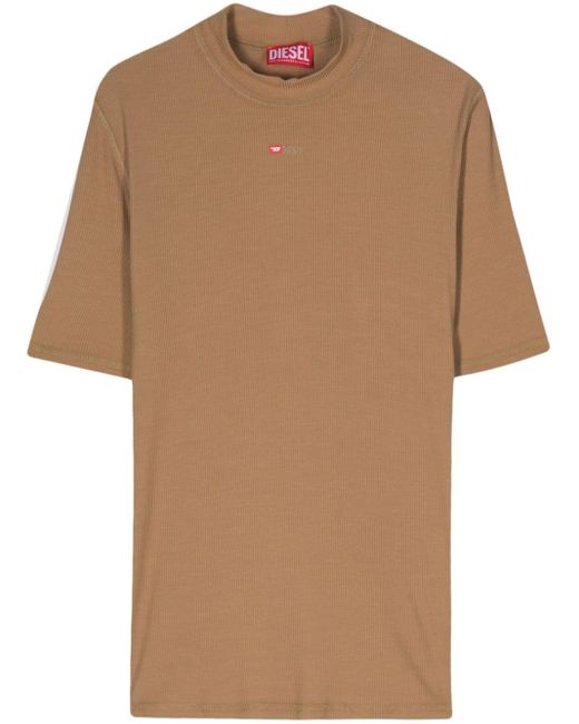 Camiseta con logo bordado DIESEL de color Brown