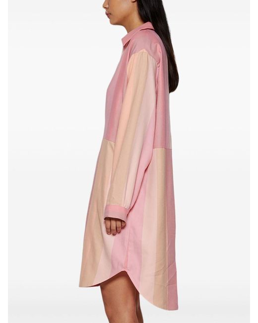 Marrakshi Life Pink Stripe-print Cotton Tunic Dress