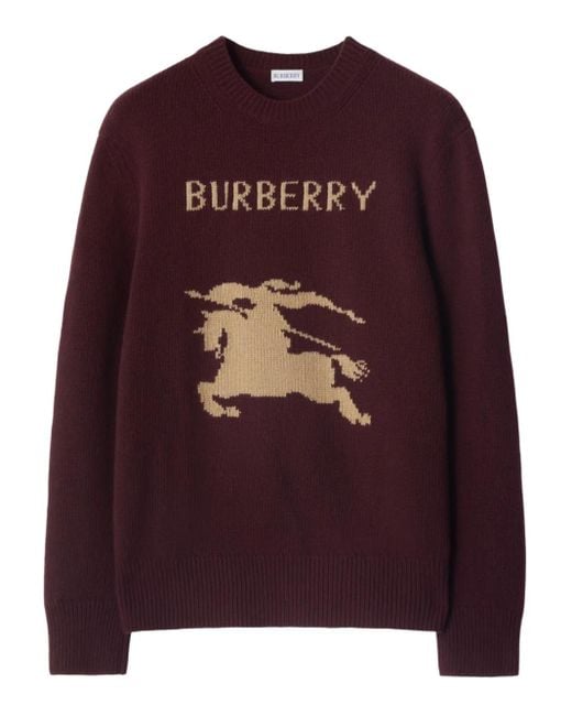 Burberry Purple Equestrian Knight-Motif Sweater for men