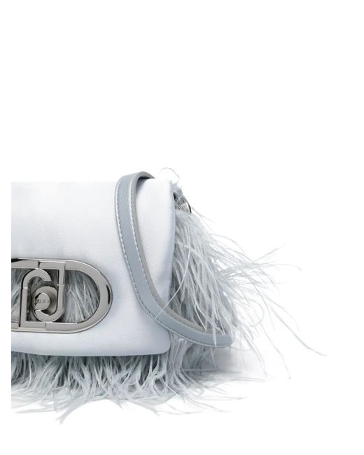 Liu Jo White Ice-Colored Mini Bag With Soft Feathers
