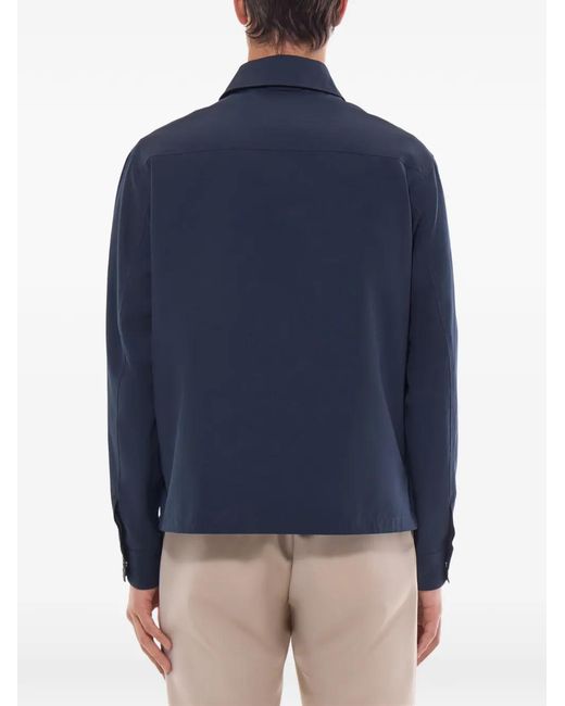 Fursac Blue Classic-Collar Jacket for men