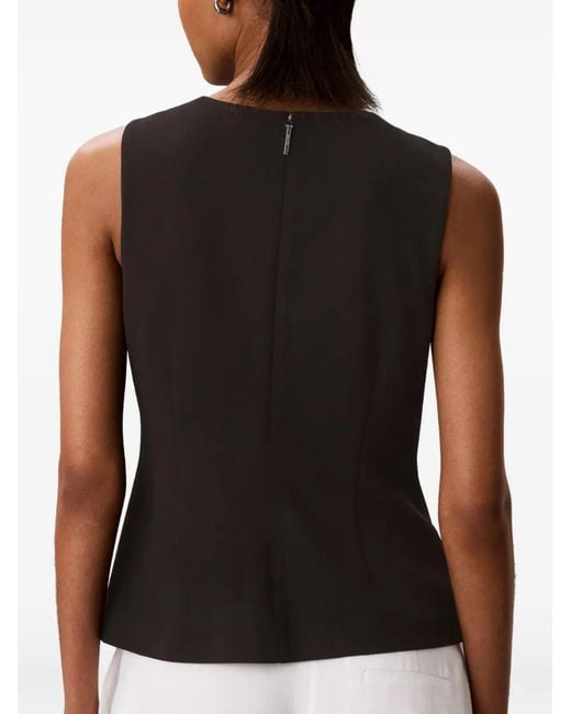 Calvin Klein Black Crepe-Texture Top