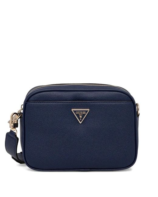 Guess Blue Logo-Plaque Crossbody Bag