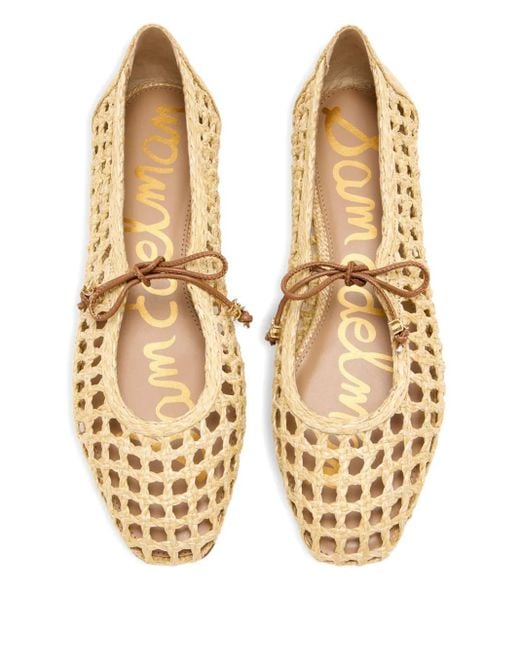 Sam Edelman Metallic Gewebte Ballerinas mit Schnürung