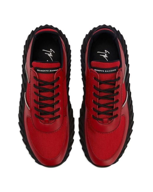 Giuseppe Zanotti Red Urchin Panelled Sneakers for men