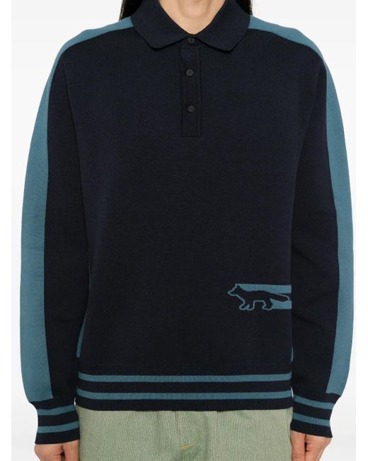 Maison Kitsuné Blue Flash Fox Polo for men