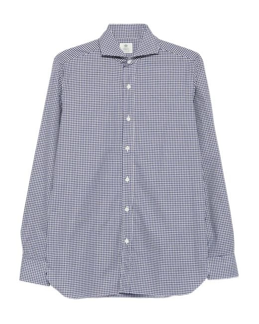 Luigi Borrelli Napoli Purple Gingham-Check Shirt for men