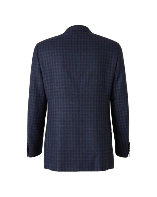 Brioni Blue Check Wool-Blend Blazer for men