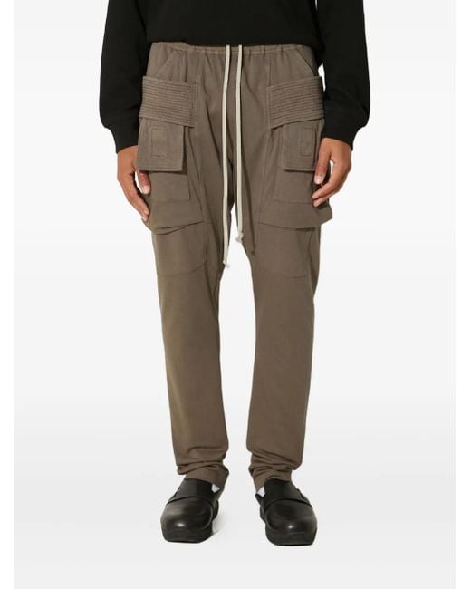 Rick Owens Brown Cargo-Pocket Drawstring Trousers for men