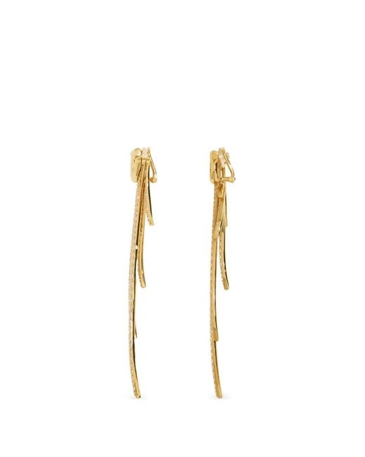 Ferragamo Metallic Earrings With Crystals