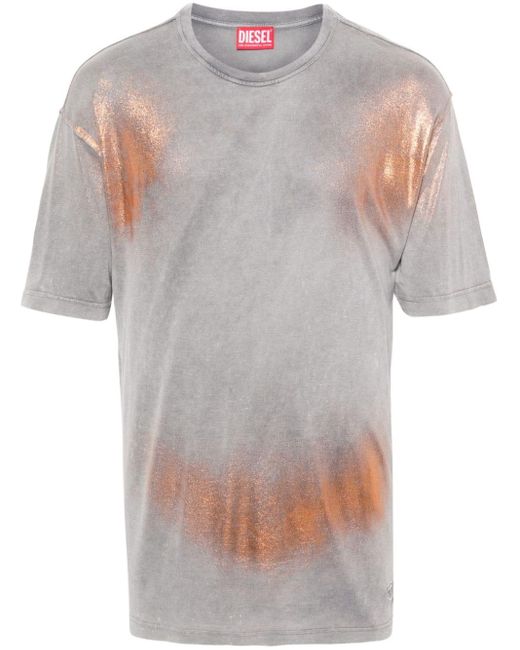 DIESEL Gray T-buxt Glitter-detail T-shirt