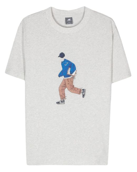 New Balance Athletics Sport Style T-shirt in het White voor heren