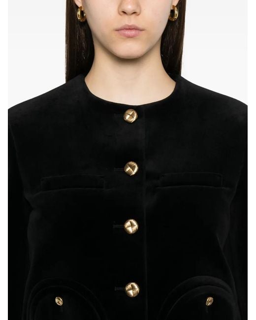 Blazé Milano Black Button-Fastening Cotton-Blend Jacket