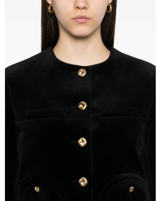 Blazé Milano Black Button-Fastening Cotton-Blend Jacket