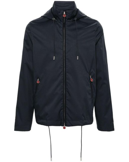 Kiton Blue Zip-up Hooded Jacket for men