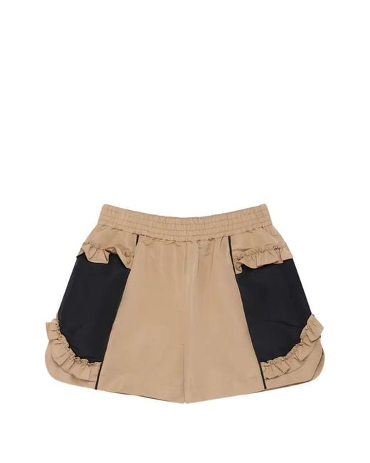 Simone Rocha Natural Ruffle-Trimmed Split-Hem Track Shorts for men