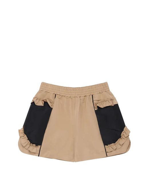 Simone Rocha Natural Ruffle-Trimmed Split-Hem Track Shorts for men