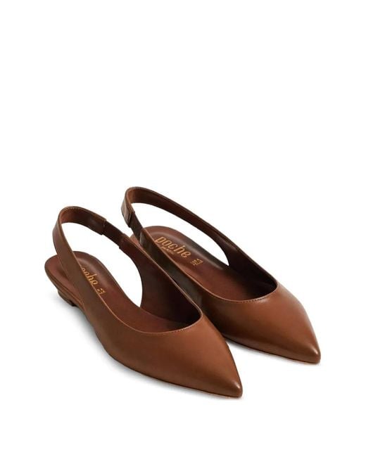 Poche Paris Brown Pointed-Toe Slingback Sandals