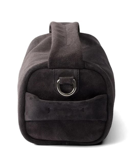 Prada Black Suede Leather Shoulder Bag for men
