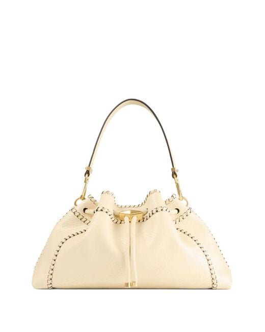 Borsa A Spalla Cinch Media di Jimmy Choo in Natural