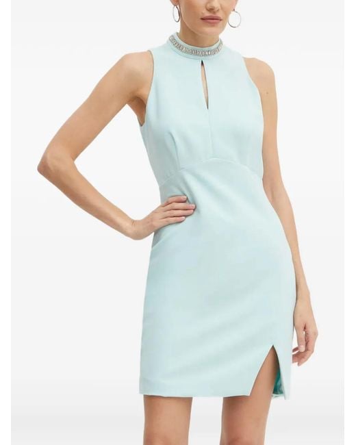 Morgan Blue Embellished Mini Dress