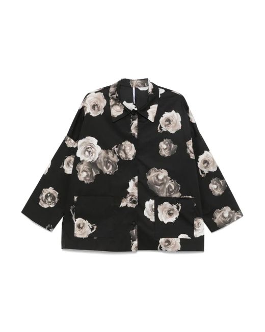 Liviana Conti Black Floral-Print Shirt