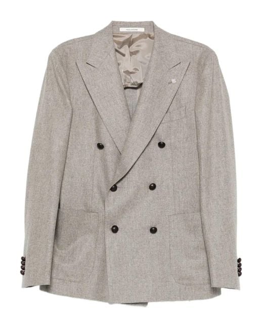 Tagliatore Gray Double-Breasted Blazer for men