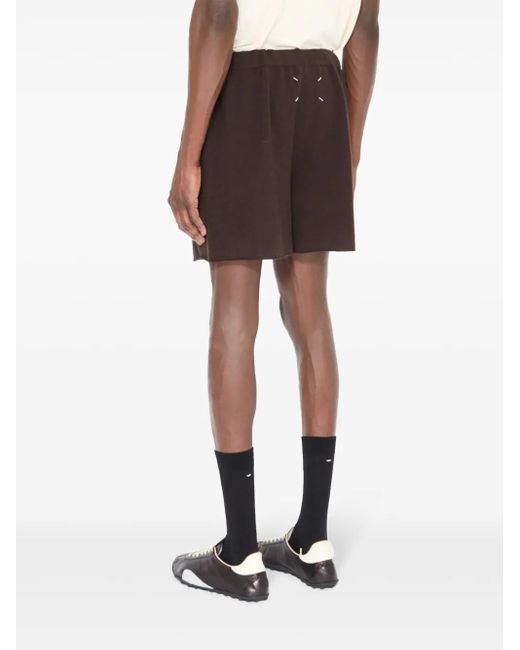 Maison Margiela Brown Four-Stitch Logo Track Shorts for men
