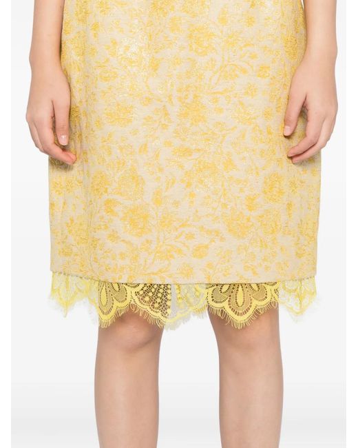 BLAKLACE Yellow Floral Lace Skirt