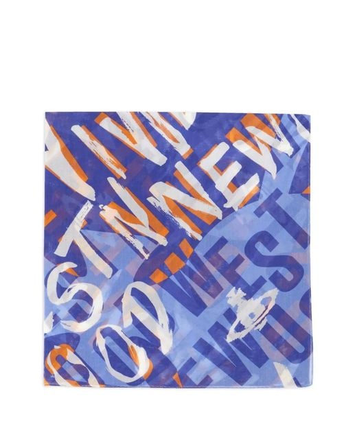 Vivienne Westwood Blue Logomania Orb Handkerchief