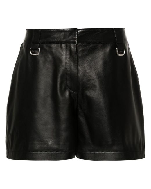 Off-White c/o Virgil Abloh Black High-waisted Leather Shorts