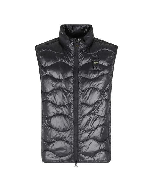 Blauer Black Logo-Patch Gilet for men