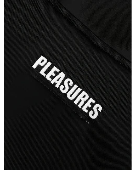 Pleasures Black Logo-Patch Track Jacket for men