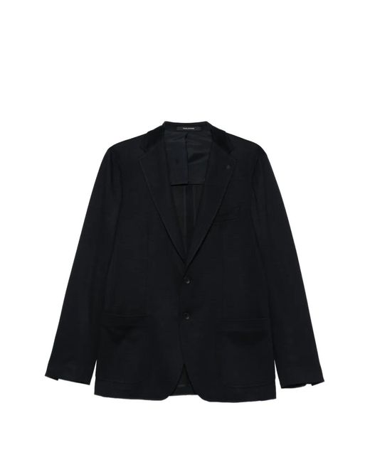 Tagliatore Black Patch-Pocket Blazer for men