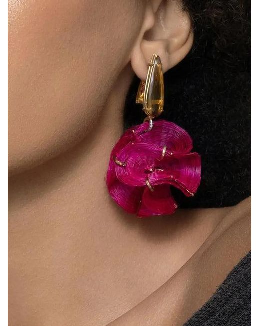 Silvia Furmanovich Pink Horse Mane Citrine And Diamond Earrings