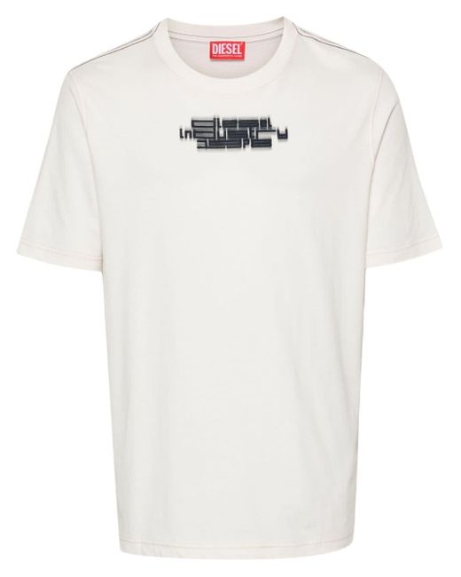 DIESEL White T-just-slits-n6 T-shirt for men