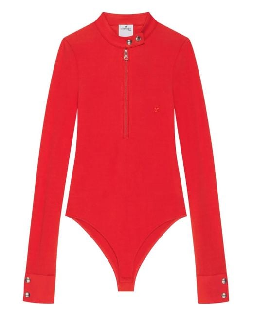Courreges Red Zip-Up Body
