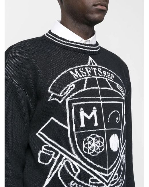 Msftsrep Black Intarsia-Knit Logo Jumper for men