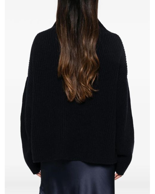 Liviana Conti Black Ribbed-Knit High-Neck Sweater